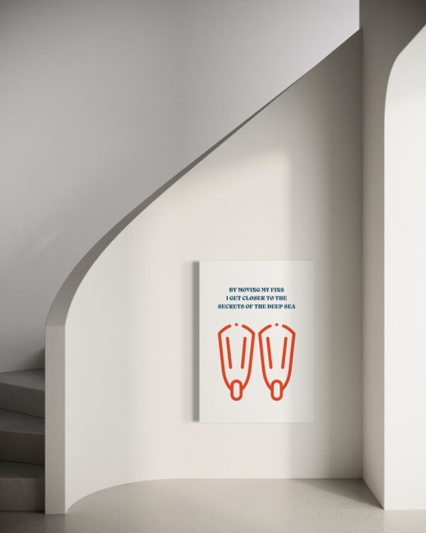 Scuba Diving, Art Print, .Minimalist, Wall Art, Digital Poster