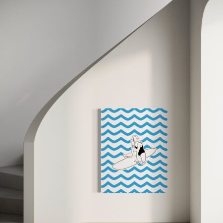 Serene Surf Rest, Minimalist, Digital Poster
