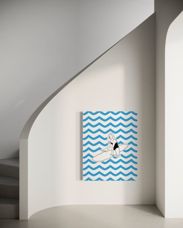 Serene Surf Rest, Minimalist, Digital Poster